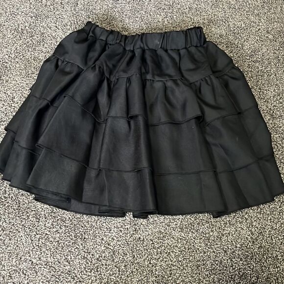 Custom Small Black Bubble Mini Skirt w/ Pearls ++ Rhinestones - Picture 3 of 3